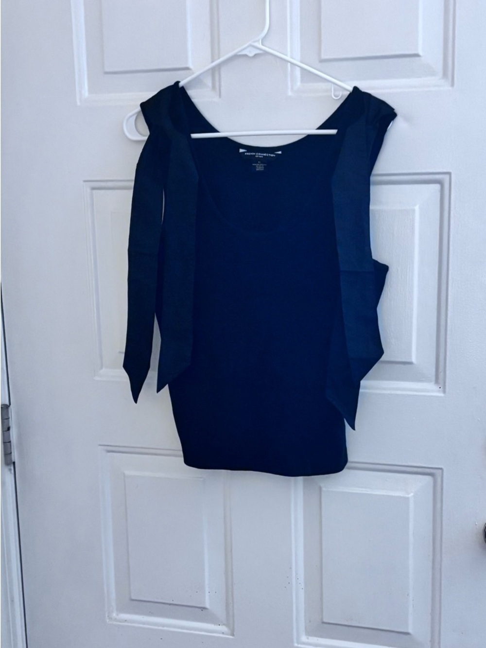 French Connection Black Tie-Shoulder Sweater Tank Top PRICE FIRM!